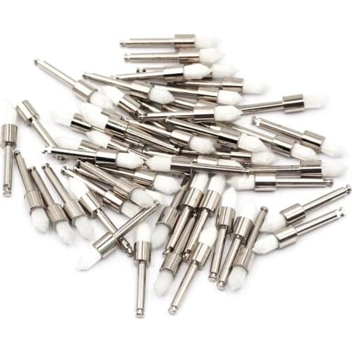 50pcs/pack Dental Lab Latch Nylon White Small Polisher Brushes Prophylaxis Disposable Dental Care Teeth Whitening Brush Head