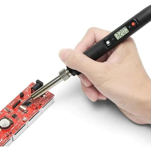 936H 80W LCD Digital Thermostat Adjustable Lead Free Electric Soldering Iron Mini Soldering Station - 220V EU Plug Red