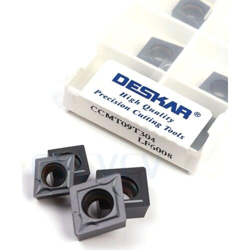 10Pcs CCMT09T304 LF6008 CCMT09T308 Authentic CNC Lathe Turning Tools Carbide Insert Positive Angle Blade Cutting Steel Unimpeded