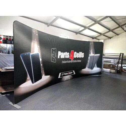 Free Shipping Stand Display Fabric Backdrop Show 3*6m Custom Banner With Aluminum Frame Arc Display Advertising Backwall
