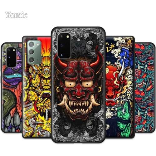 Samurai Demon Cool for Samsung Galaxy S20 FE S21 Note 20 Ultra S10 10 Lite S9 Plus S8 S10e Black Soft Phone Cases Covers