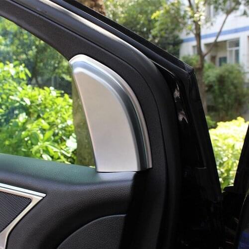 For Ford Edge 2015 2016 2017 ABS chrome front A pillar column interior triangle cap sticker moulding trim car auto cover styling
