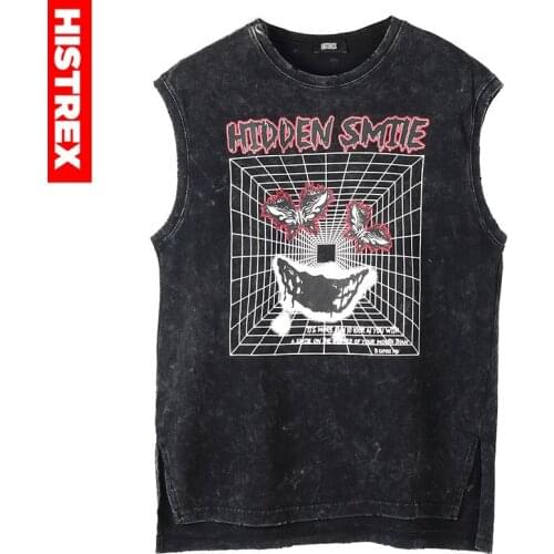 HISTREX 100% Cotton 180g Sleeveless shoulder Men T Shirt Graphic Shirt Male T-Shirts Top T- Tshirt Man 6555B