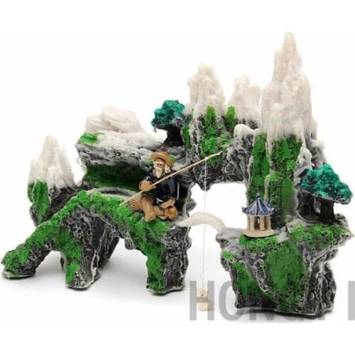 HONGYI 1 piece aquarium landscaping fish tank decoration rockery simulation of aquatic plants foreground crafts