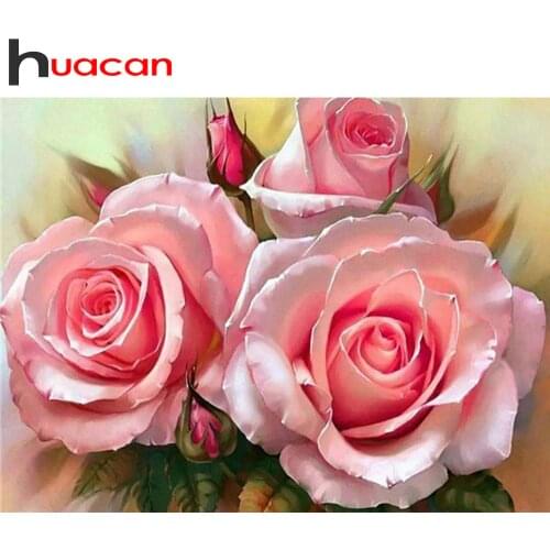Huacan Full Square Diamond Painting Flower Kit 5D DIY Diamond Embroidery Mosaic Art Rose Decorations Home