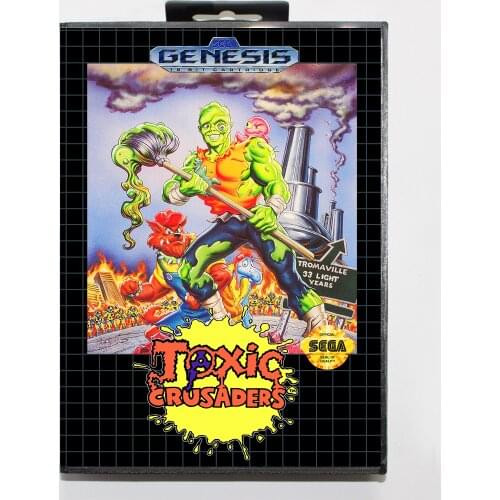 Toxic Crusaders 16bit MD Game Card For Sega Mega Drive/ Genesis with Retail Box