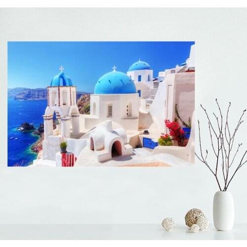 Nice Greece Custom Canvas Poster Art Home Decoration Cloth Fabric Wall Poster Print Silk Fabric