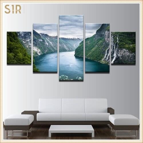 Beautiful Scenery HD Printed 5 Piece Canvas Art Scenery Painting Wall Pictures for Living Room Home Decor Anime Poster Wall Art