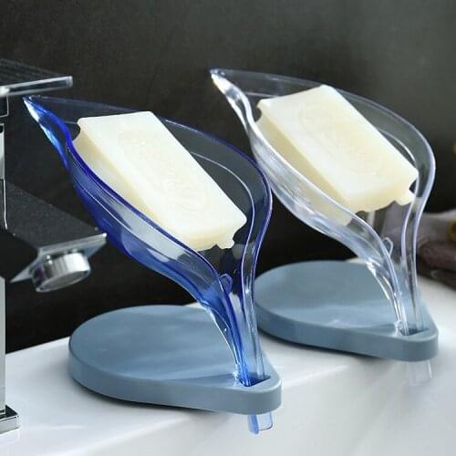 No-punching sucker type creative leaf shaped soap box soap storage rack hang the soap dish leaf shape soap holder