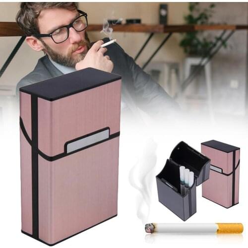 Unisex Metal Cigarette Case Aluminum Tobacco Holder Pocket Box Moisture-proof Storage Container I4B5