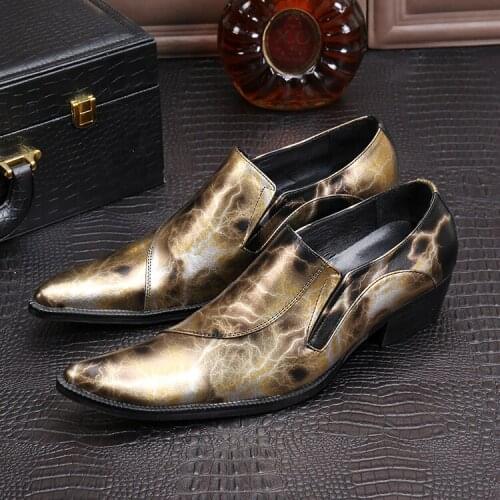 Chaussures Hommes Red Brown Loafers Metallic Men Dress Wedding Shoes Italian Quality Leather Sapato Social Brand Shoes Men Flats