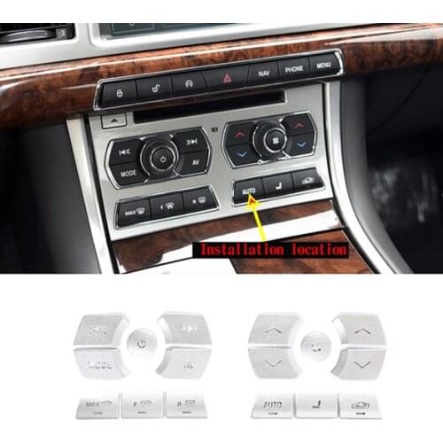 Car Interior Central Control Air Conditioning Multimedia Button Cover Sticker for Jaguar XF 2012-2015 High Match