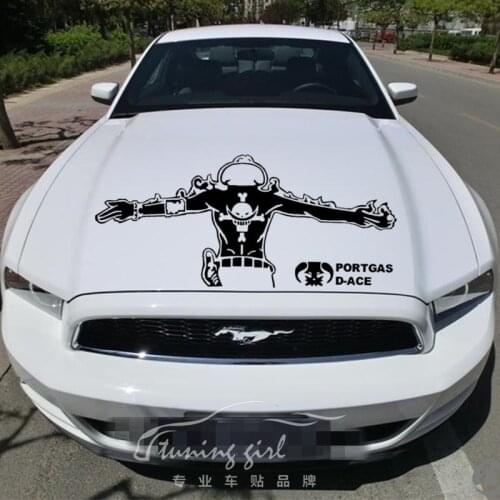 100CM*44CM Car Stickers ONE PIECE PORTGAS D-ACE Pirate Cartoon Funny Decals Vinyls Auto Tuning Styling D22