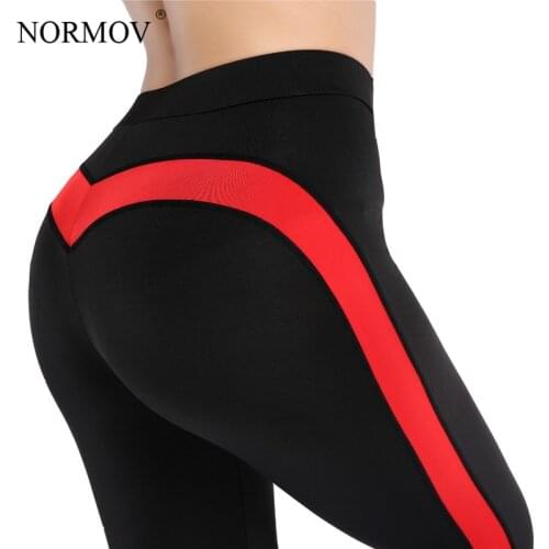 NORMOV Fashion Heart Push Up Autumn Leggings Women High Waist Workout Leggings Activewear Slim Polyester Legging Pants S-XL