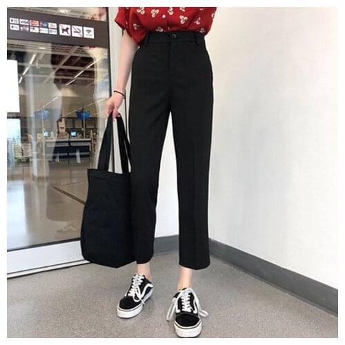 2021 New Spring Summer Suit Pants Fashion Female Office Lady High Waist Harem Pant Pantalon Casual Trousers Plus Size S-5XL