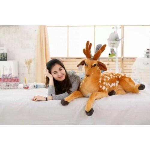New Giant Big Cuddly Deer Plush Soft Toy Reindeer Animal No Sound Nice Xmas Gift Stuffed Animals Plush Stitch Cute Plush