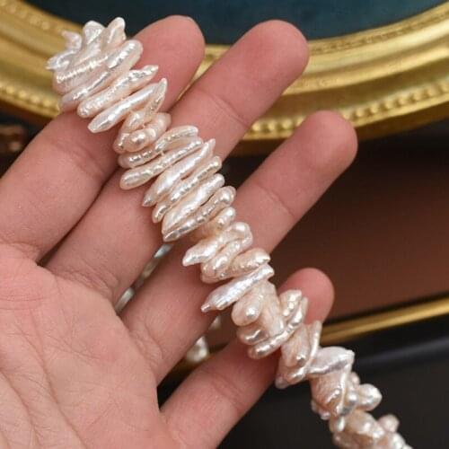 Baroque Pearls Choker Necklace Irregular Pipa Shape 18-19mm Bead Hyperbole DIY Strand For Fine Jewelry Making Accessories