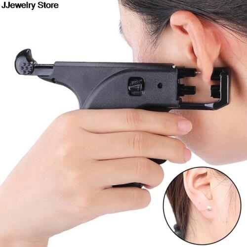 No Pain Professional Safety Ear Piercing Tool Double Pistol Plug Stud Earrings Tool Ear Piercing Body Jewelry 1pc
