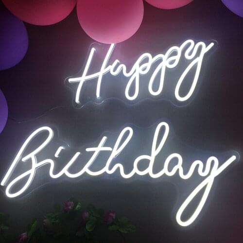 Happy Birthday Neons Light Sign Led Custom Party Decorations Baby Shower Gender Reveal Anniversaire Wedding Supplies Neon Mural
