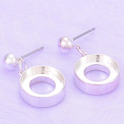 DIY earring,interchangeable earring,round studded earring for DIY earring ( insert jewelpop not including )
