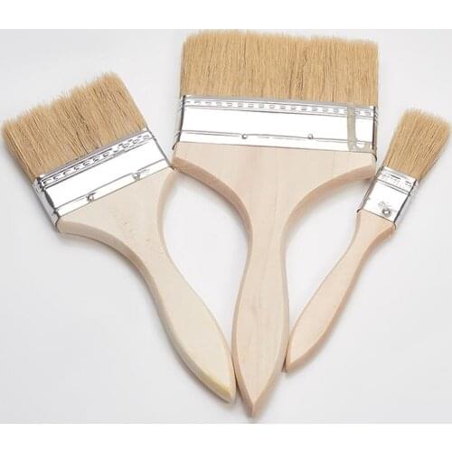 Utoolmart New 3set Bristle Brush Kit 1-inch + 3-inch + 5-inch Pig Hair Brush All Three-Piece Suit Paint Brush Per Set Hand Tools