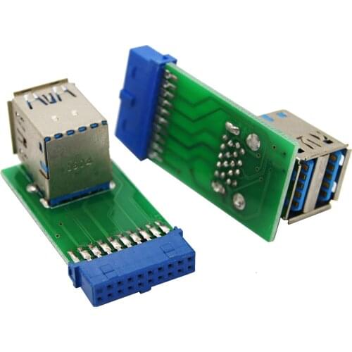Vertical USB 3.0 Adapter 20-pin Female USB3.0 Motherboard 20pin to Dual Part Adapter