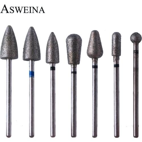 1pcs Diamond 3/32" Nail Drill Bit Cuticle Clean Burr Electric Manicure Machine Accessories Gel Polish Remove Drills Tools