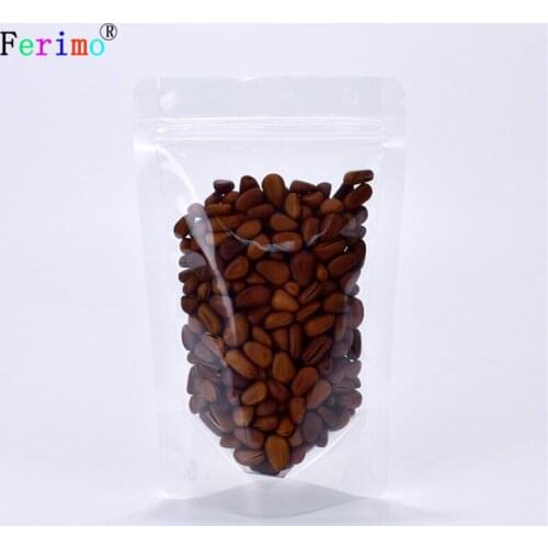 100pcs Thickened 20 - wire thick transparent self-supporting bone bag food packaging bag composite food bag plastic sealing bag