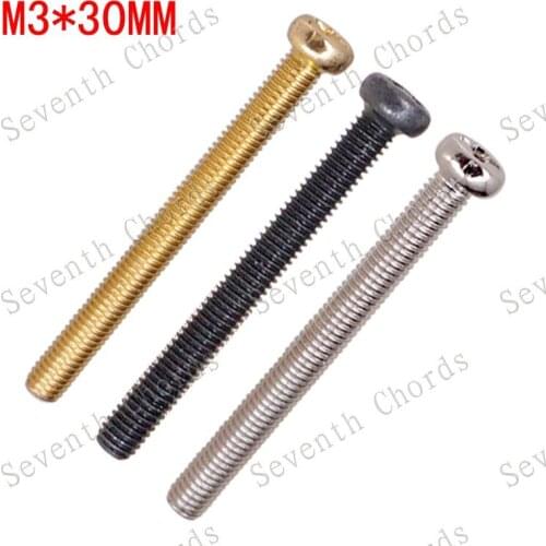 12 Pcs Electric Guitar Humbucker Pickups Adjust Height Screws , Bass Guitar Bridge Saddle Adjust Screw - M3*30mm - Pitch 0.5mm