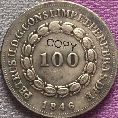 1846 Brazil 100 Reis coins COPY