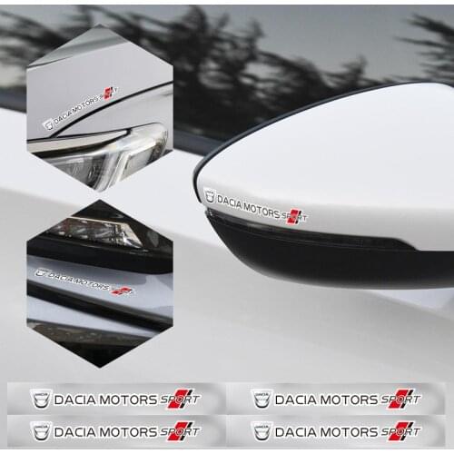 4Pcs Vinyl Car Styling Stickers Body Door Mirror Logo Decals For Dacia Duster Sandero Logan Lodgy 2Mcv Stepway Dokker Bigster
