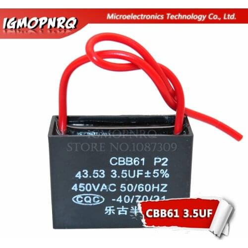 5pcs CBB61 3.5uf starting capacitance AC Fan Capacitor igmopnrq 450V CBB Motor Run Capacitor