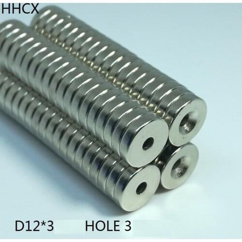 50PCS/LOT Magnet 12*3 Hole 3 N35 Strong D Countersunk NdFeB Magnet 12x3 Permanent Neodymium Magnets 12x3-3