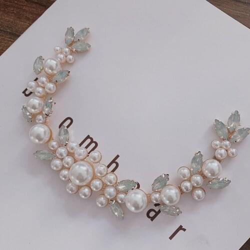 Pear White Rhinestone applique Long size Sew on Rhinestone Chain Shine For DIY Hair Jewelry Accessories Decoration Bags Shoes