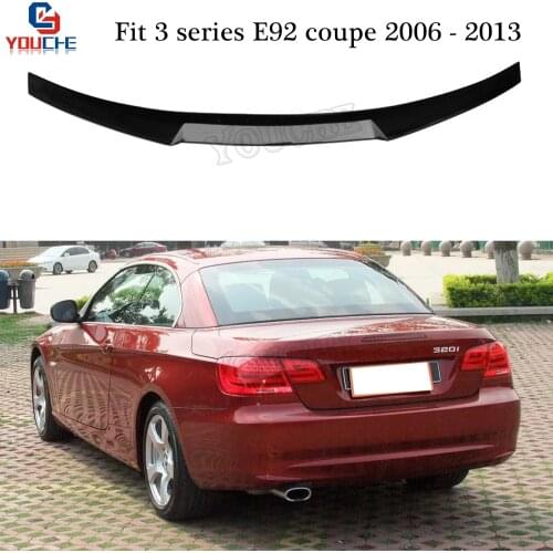 For 2006 - 2012 BMW 3 Series E92 (2-Door Coupe) Genuine Carbon Fiber Rear Trunk Spoiler, Fitment Guaranteed