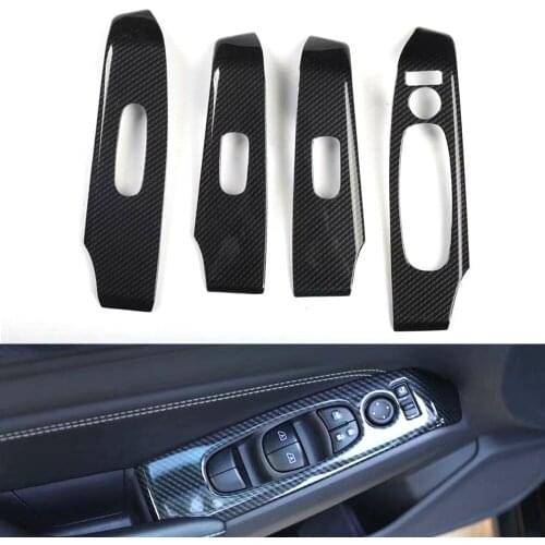 For Nissan Altima 2019 LHD Car Door Armrest Window Lift Switch Cover Bezel Styling Interior Auto Moldings Trim 4pcs