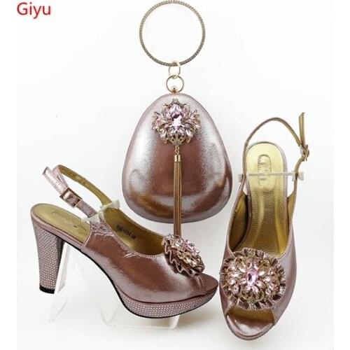 Doershow new come Italian Shoe with Matching Bags African Shoe and Bag Set for Party In Women Italian Shoe with Bag! HIA1-22