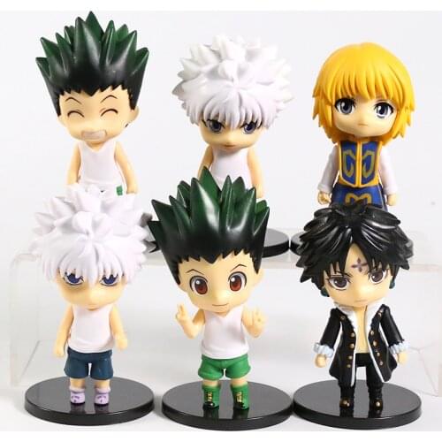 Hunter x Huner Gon Freecss Killua Zoldyck Kurapika Kulolo lushilufelu PVC Figures Toys Desktop Dolls 6pcs/set