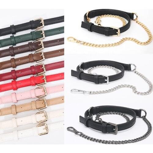 Quality Bag Chain Replacement Metal+pu Leather Bag Straps For Diy Handbag Handles Shoulder Straps Accessories O Bag Handles