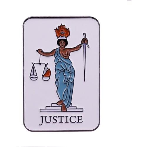Tarot card justice pin unique divination gifts Fortune Teller witch accessories