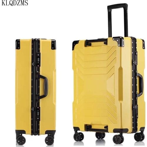 KLQDZMS Womens Fashion Travel Suitcase On Wheels 20’’24’26’’29 Inch Men vintage Spinner Rolling Luggage Business Suitcase Hot