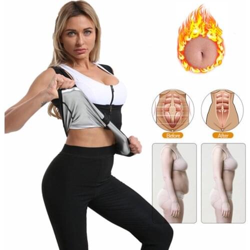 Womens Sweat Shapewear Slimming Fat Burning Sauna Vest Waist Trainer Tummy Hot Thermo Tights Corset Abdomen Weight Loss Fitness