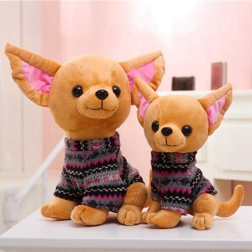 Cute Chihuahua Puppy Kids Toy Lovely Stuffed Dog Plush Toy Soft Simulation Animal Doll Birthday Gift for Children