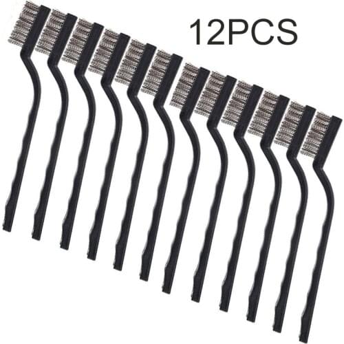 Mini Wire Brushes Stainless Steel For Cleaning Metal Rust Removal Paint Rust Remover 12pcs Cleaning Brush Tool