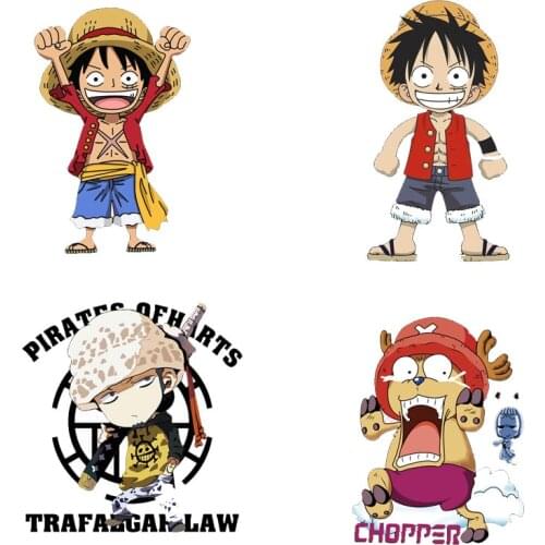 Cartoon Anime Iron on Patches One Piece Unicorn Transfer Stickers Badges Cclothing Applications Clothes Decor Tops DIY T-shirt E