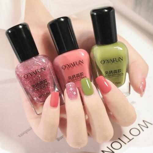 15Ml New Water-Based Nail Polish Non-Tearable Non-Baking Nail Polish Long-Lasting Waterproof Quick-Drying Nails Art Supplies
