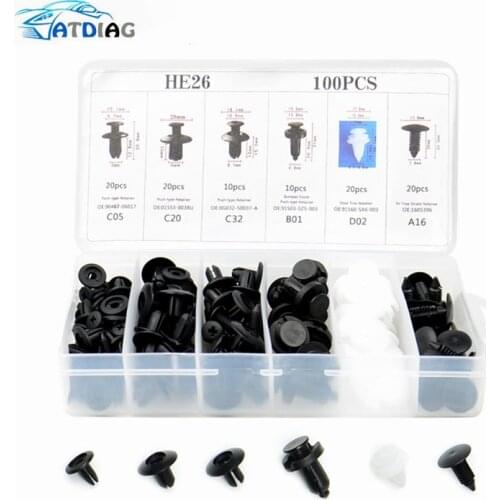 Mixed Auto Fastener Vehicle Car Bumper Clips Retainer Fastener Rivet Door Panel Fender Liner Universal Fit for All Car