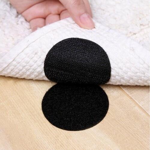 5 Pairs Self Adhesive Hook Loop fastener tape Anti Curling Floor Rug Mat Gripper Bedclothes Sofa Carpet Non-slip fixed sticker