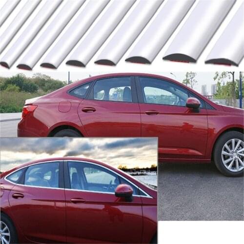 15M Silver Car window Chrome Decoration Moulding Trim Strip Tape Universal PVC anti-collision strip DIY Car body trim Sticker
