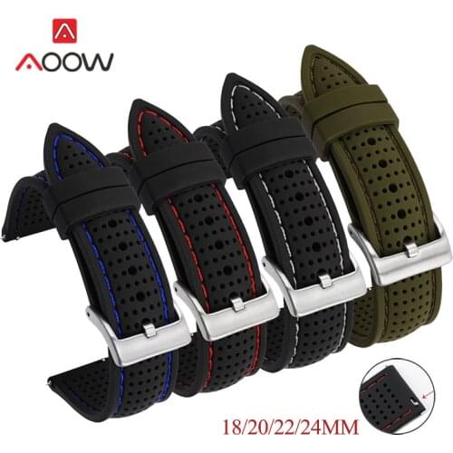 18mm 20mm 22mm 24mm Silicone Sport Strap Waterproof Men Replacement Band for Samsung Watch3 S3 Huawei Watch GT2 46mm Amazfit GTR